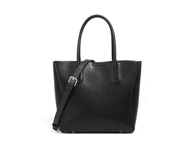 Genuine Leather Women Top Handle Shoulder Handbags Black