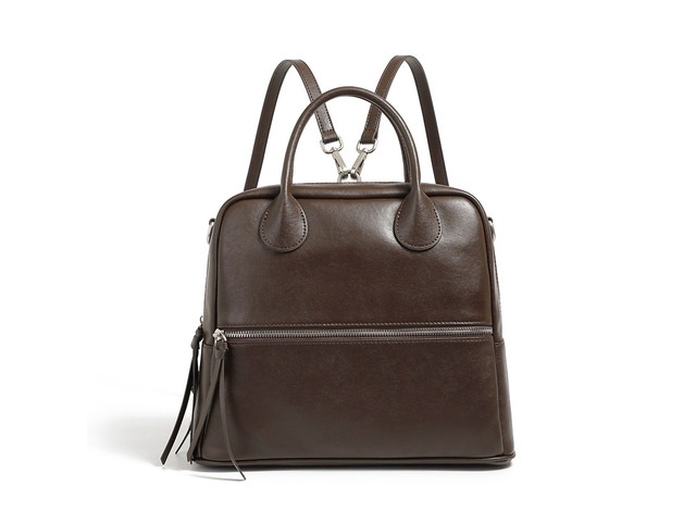 Genuine Leather Women Shoulder Handbag Tote Hobo Handbag Brown