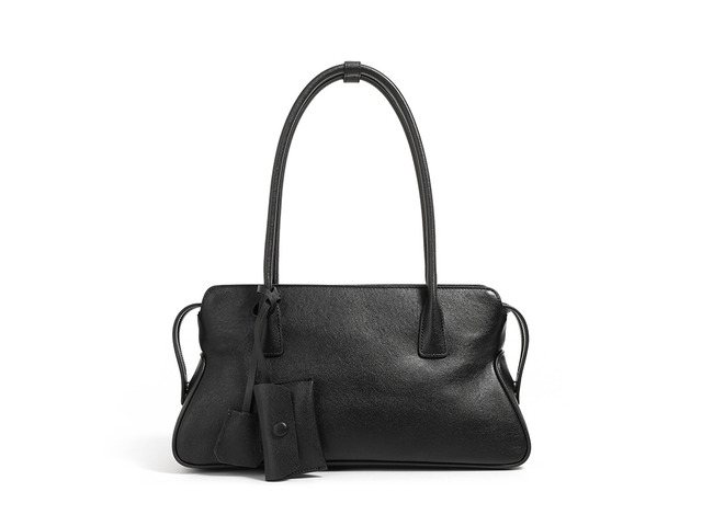 Genuine Leather Women Shoulder Handbag Tote Hobo Handbag Black