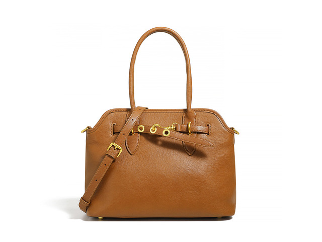 Genuine Leather Women Fashion Handbags Tote Bag Shoulder Bag Brown