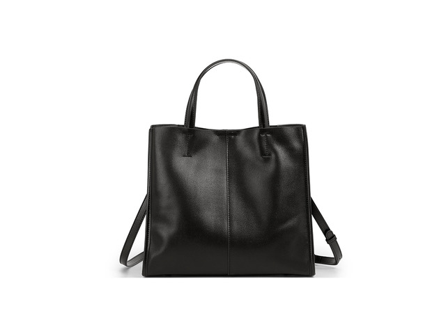 Women Genuine Leather Handbag Black