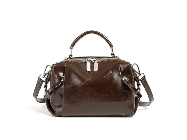 Genuine Leather Women Purses and Handbags Shoulder Tote Bags Brown