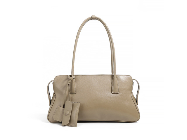 Genuine Leather Women Shoulder Handbag Tote Hobo Handbag Grey