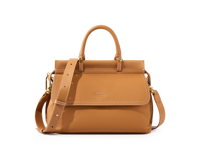 Genuine Leather Women Western Shoulder Handbag Brown