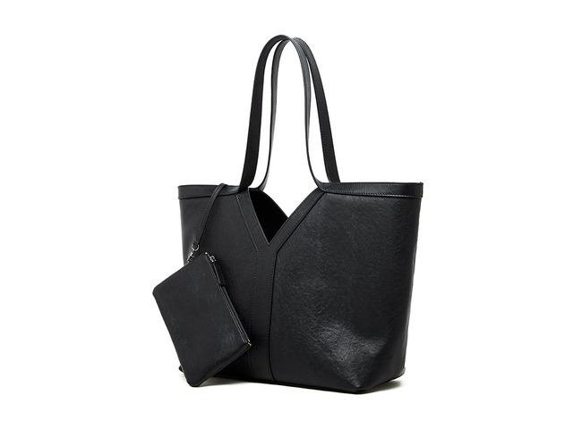 Genuine Leather Women Crossbody Bag Black