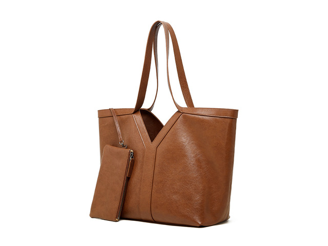 Genuine Leather Women Crossbody Bag Brown