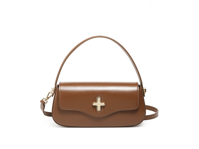 Genuine Leather Women Top Handle Shoulder Purses and Handbags Brown