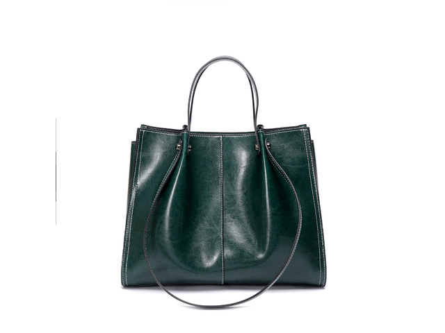 Genuine Leather Women Shoulder Bag Vintage Crossbody Purse Handbag Green