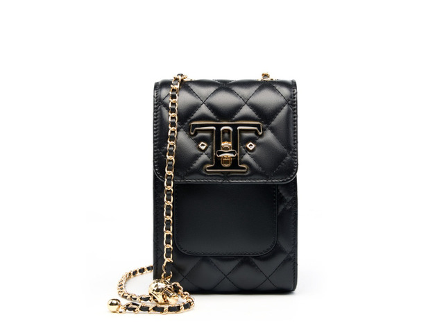 Genuine Leather Women Handbag Retro Tote Bag Black