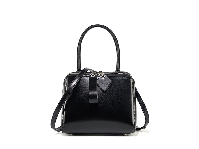 Genuine Leather Women Tote Bag Soft Handbags Vintage Shoulder Purses Black