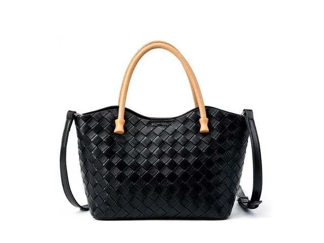 Genuine Leather Women's Handbag Ladies Shoulder Tote Bag Black