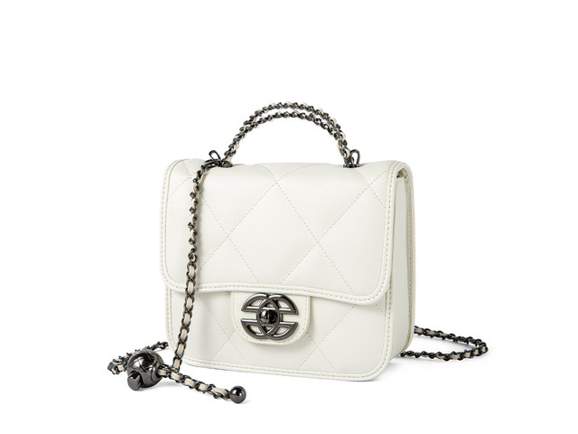 Women Genuine Leather Cute Tote Handbags Crossbody Bag with Long Strap White