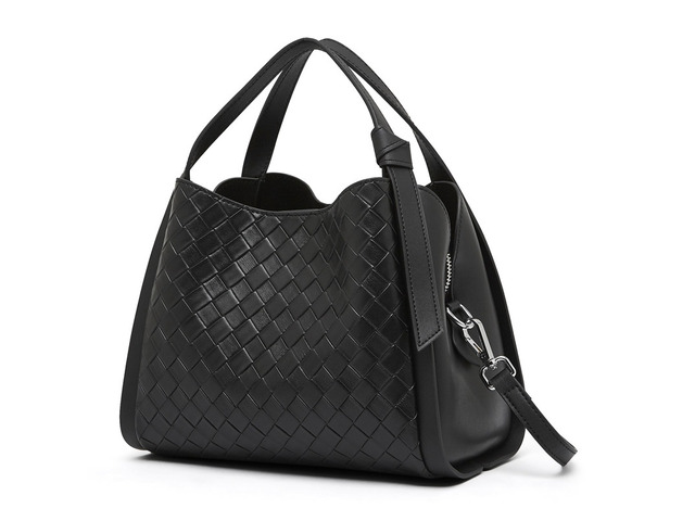 Female Cowhide Casual Crossbody Bag Black