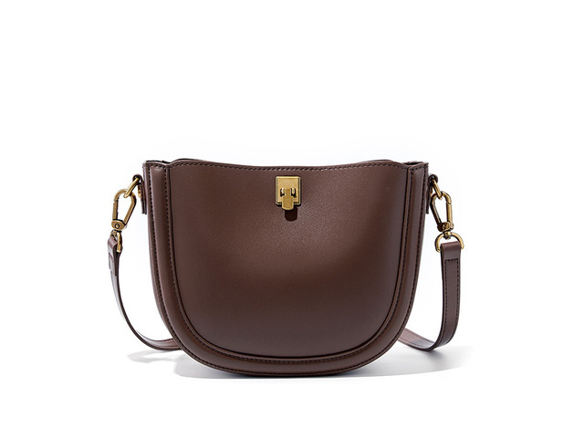 Women Togo Cowhide Handbags Tote Shoulder Bag Brown