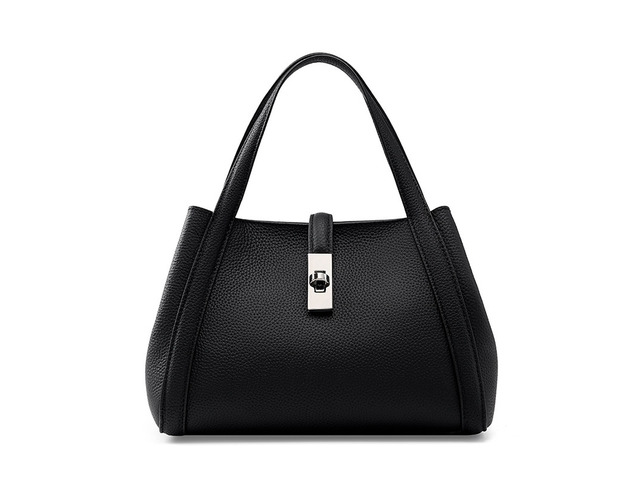 Women's Crossbody Bags Lady Cow Leather Shoulder Handbag Black