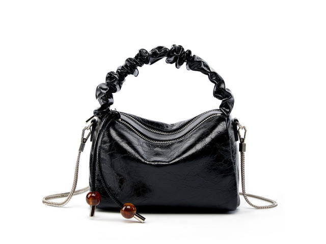 Ladies Genuine Leather Handbags Tote Shoulder Bag Black