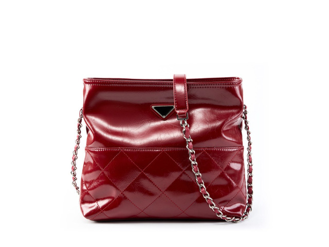 Genuine Leather Women Shoulder Handbags Leather Tote Bag Red