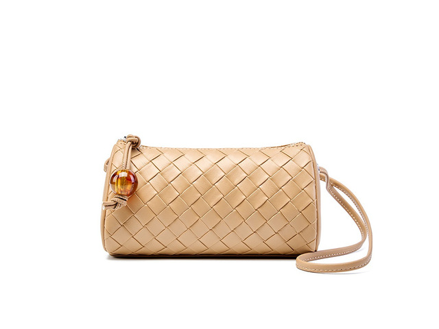 Genuine Leather Women Pillow Bag Bronze