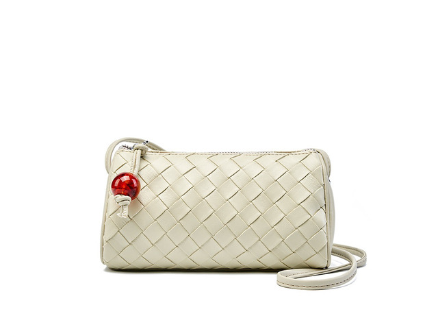 Genuine Leather Women Pillow Bag White