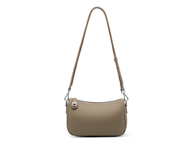 Genuine Leather Women Swinger Fashion Shoulder Cross Bag Grey