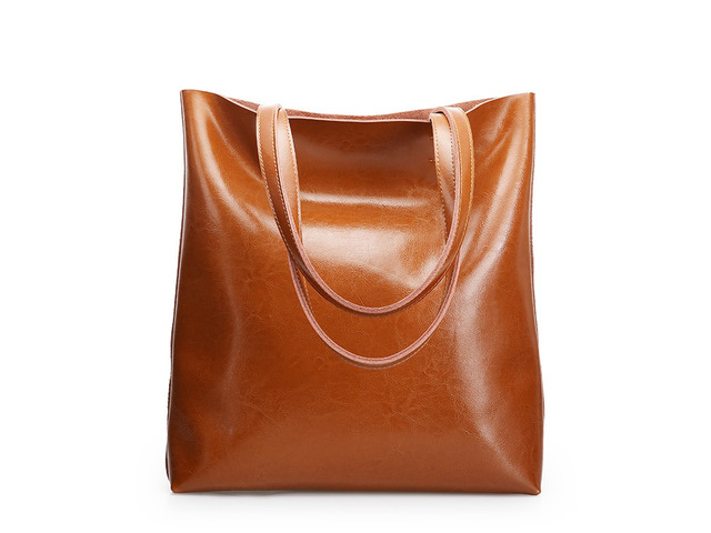 Women Genuine Leather Large Work Tote Bag Womens Travel Shoulder Bag Brown