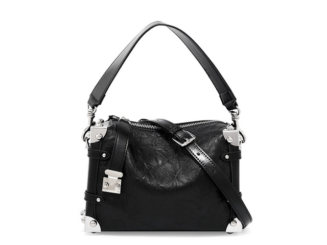 Women Genuine Leather Shoulder Purses and Handbags Ladies Roomy Tote Bags Black