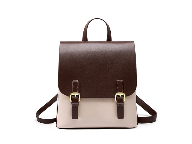 Genuine Leather Backpack Travel Backpack White