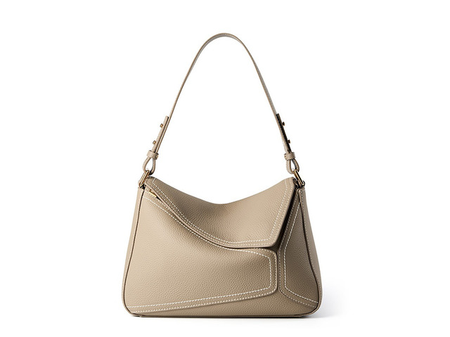 Genuine Leather Shoulder Bags Stylish Hobo Handbags Grey