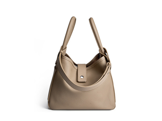 Genuine Leather Women Large Capacity Top-handle Hobo Bag Grey