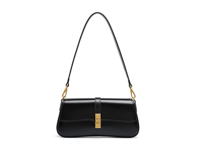 Genuine Leather Satchel Handbag for Women Vintage Handmade Shoulder Bag Black