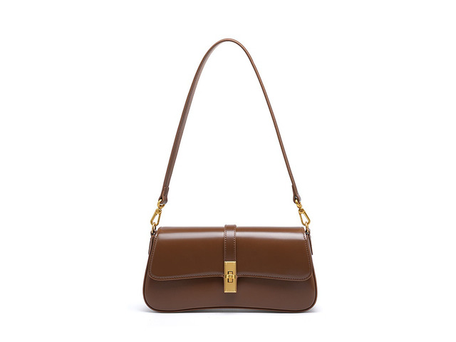 Genuine Leather Satchel Handbag for Women Vintage Handmade Shoulder Bag Brown