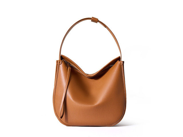 Genuine Leather Satchel Handbag for Women Vintage Handmade Shoulder Bag Brown