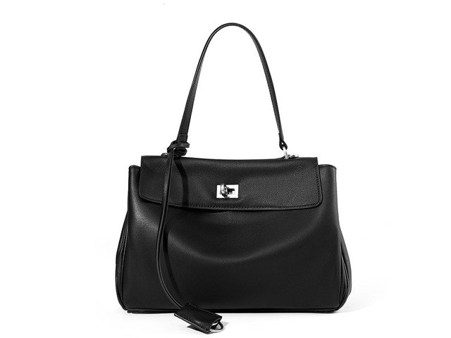 Women's Soft Genuine Leather Satchel Purses Top Handle Crossbody Bags Black