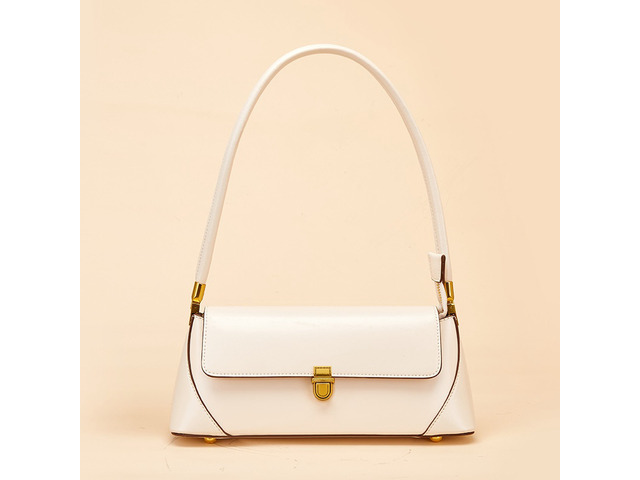 Genuine Leather Women Tote Bag Handbags White