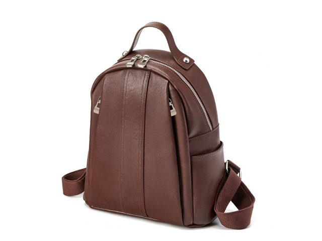 Women Genuine Leather Backpack Brown