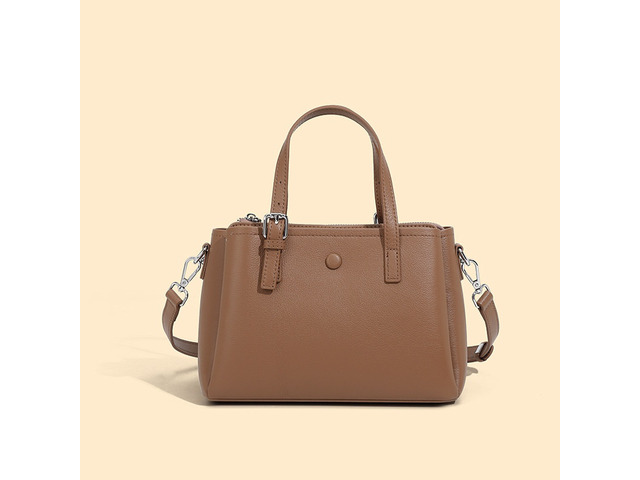 Genuine Leather Women Crossbody Bag Brown