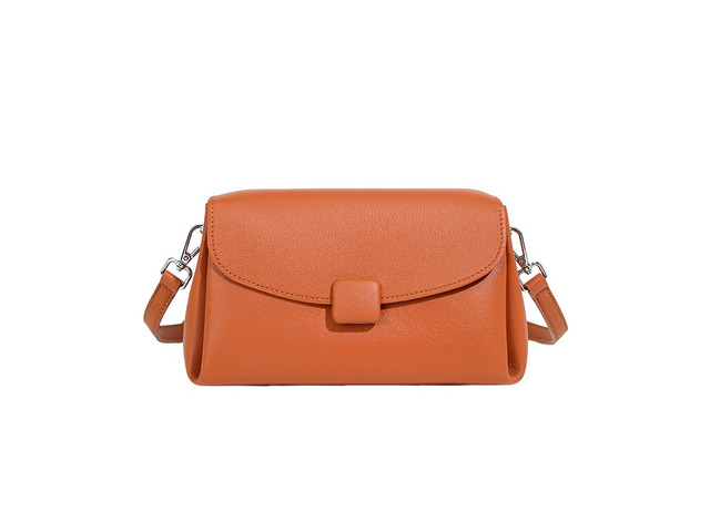 Genuine Leather Women Large Casual Handbag Orange