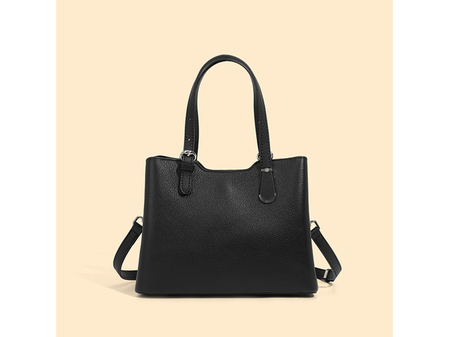 Genuine Leather Women Shoulder Crossbody Bag Black