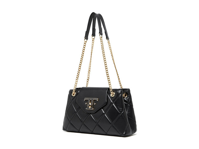 Genuine Leather Women Shoulder Bag Black
