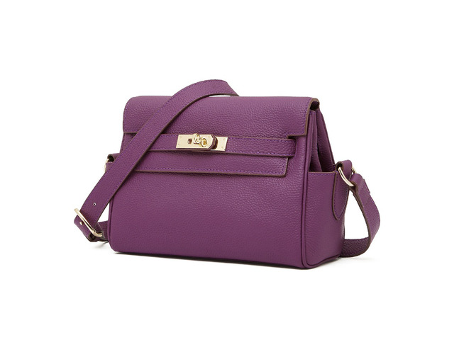Genuine Leather Women Crossbody Bags Shoulder Handbags Purple