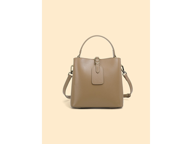 Genuine Leather Women Tote Bag Soft Handbags Apricot