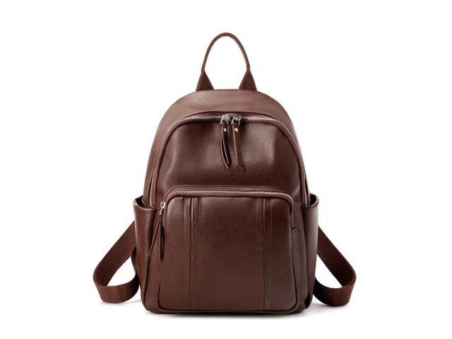 Genuine Leather Backpack Brown