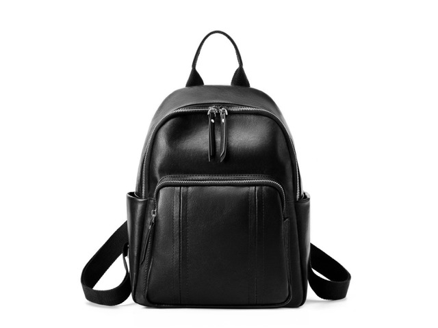 Genuine Leather Backpack Black