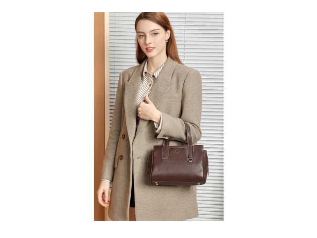 Genuine Leather Women Crossbody Bags Brown