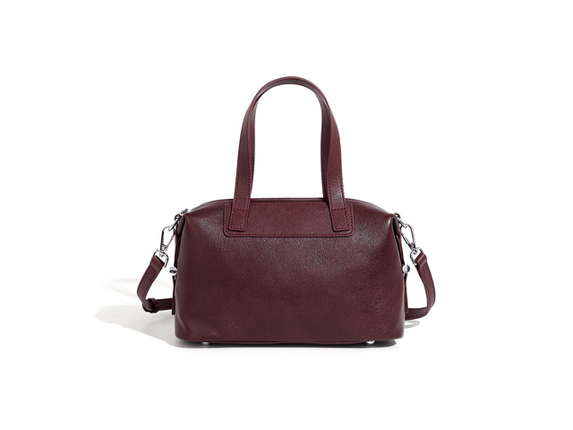 Genuine Leather Women's Handbag Vintage Boston Handbag Red