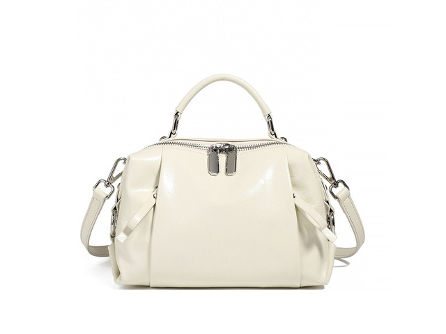 Genuine Leather Women Purses and Handbags Shoulder Tote Bags White