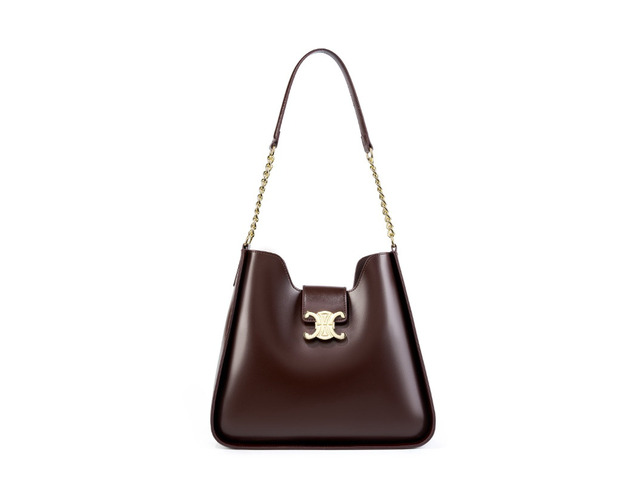 Genuine Leather Handbag Women Shoulder Tote Bag Brown
