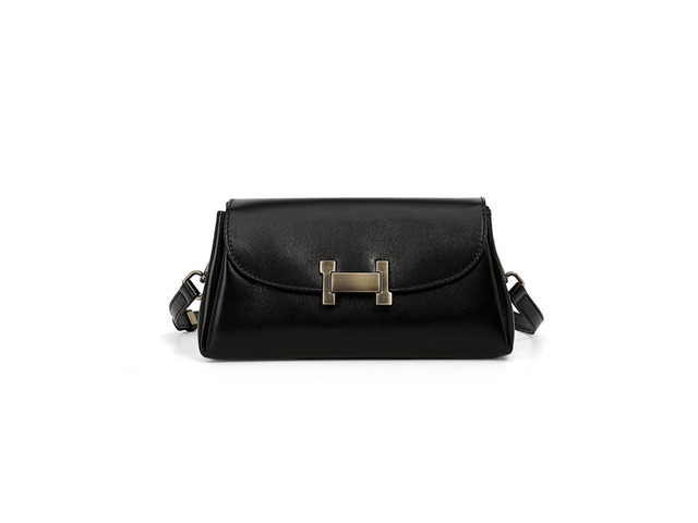 Women's Genuine Leather Tote Shoulder Handbag Black