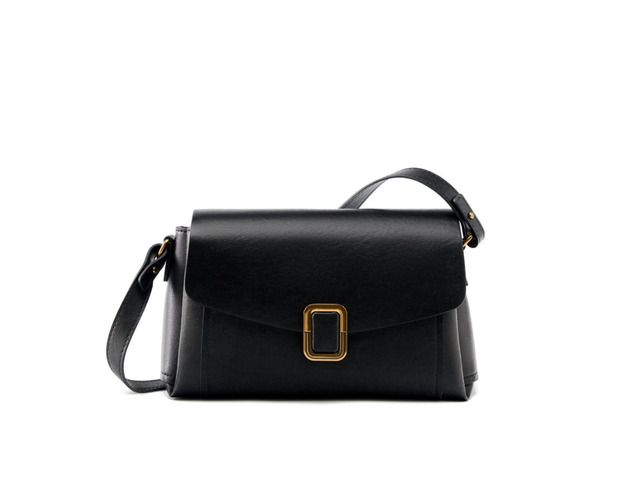 Genuine Leather Women Tote Bag Black