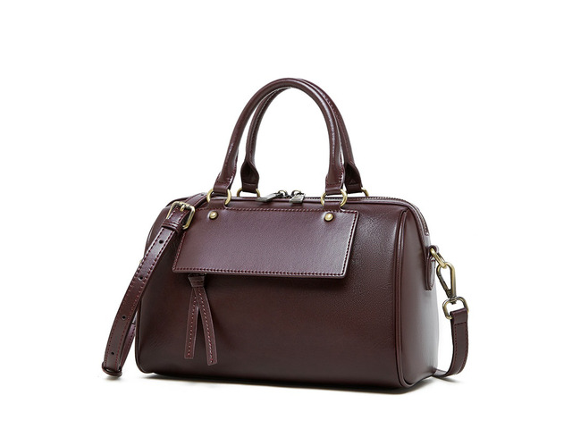 Genuine Leather Women Crossbody Bag Brown